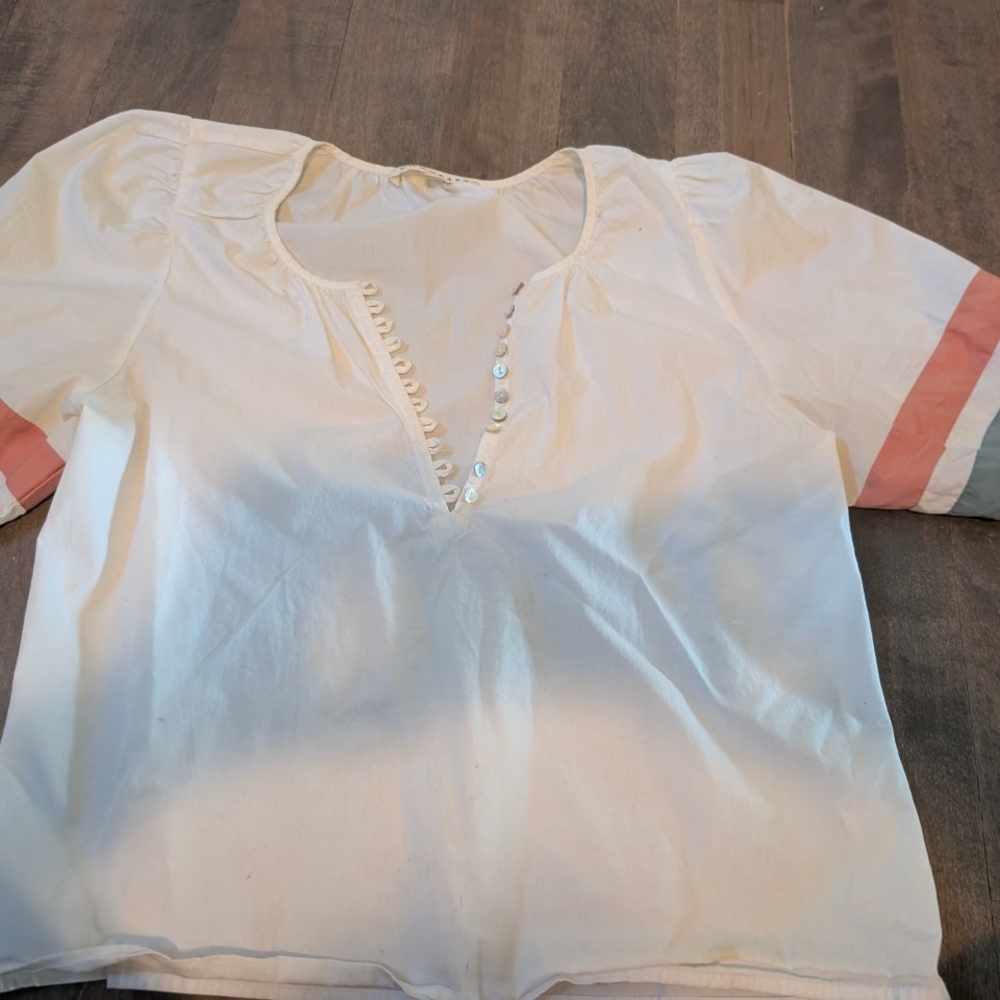 DownEast Cream and Pink Kids Blouse